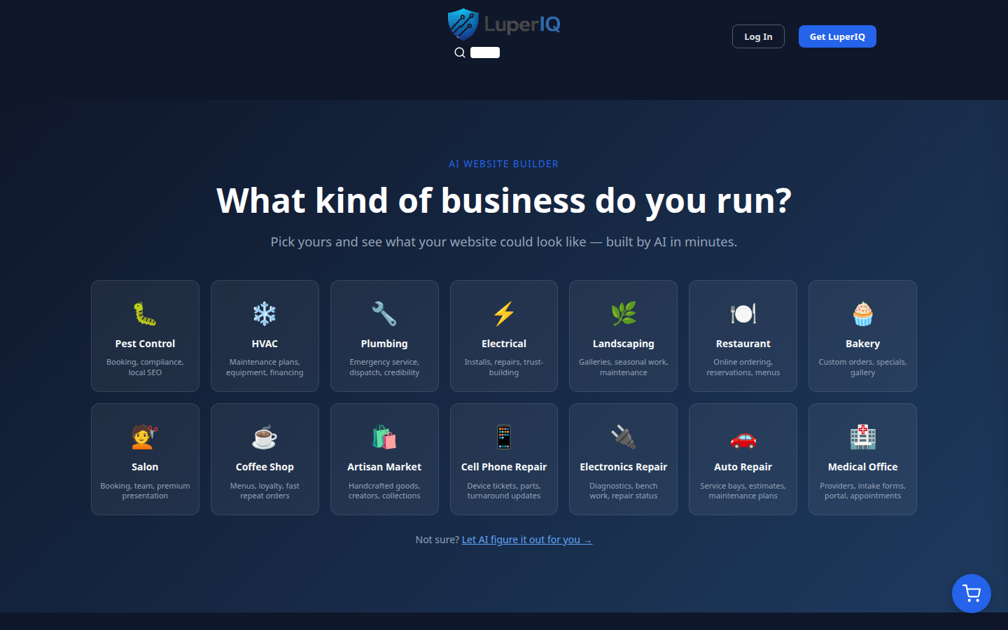 LuperIQ Main Site desktop home